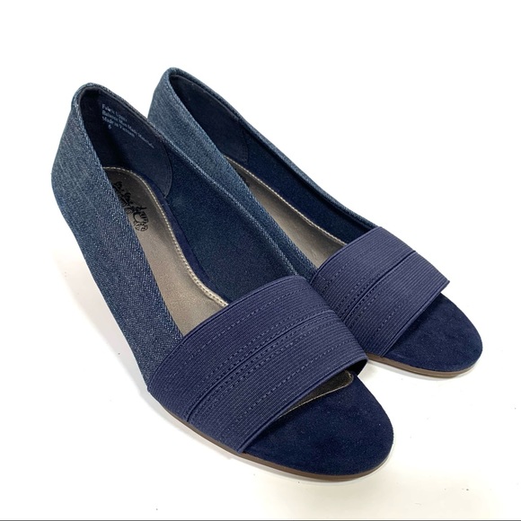 Coach and Four Brier Cork Wedge Denim Size 6 - Picture 1 of 8